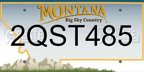 2QST485 Montana License Plate