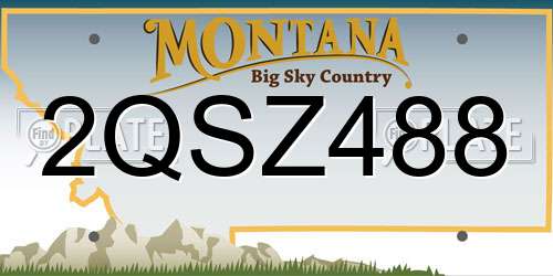 2QSZ488 Montana License Plate