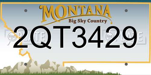 2QT3429 Montana License Plate