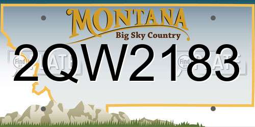 2QW2183 Montana License Plate