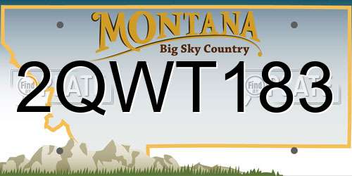 2QWT183 Montana License Plate