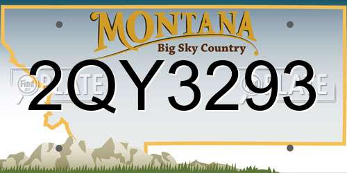 2QY3293 Montana License Plate