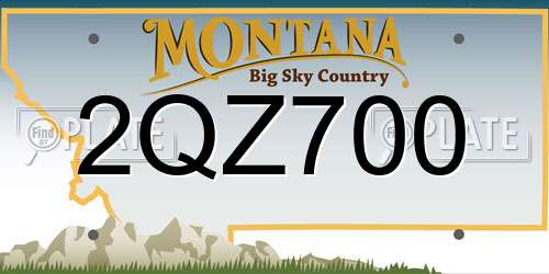 2QZ700 Montana License Plate