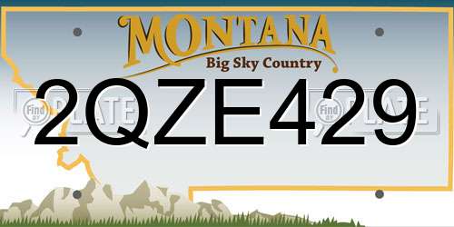 2QZE429 Montana License Plate