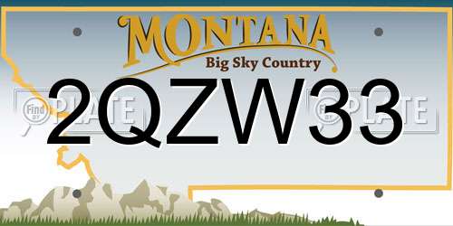 2QZW33 Montana License Plate