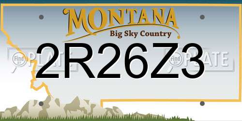 2R26Z3 Montana License Plate