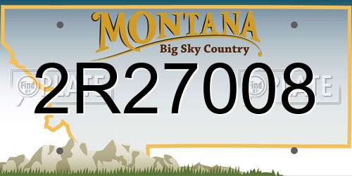 2R27008 Montana License Plate