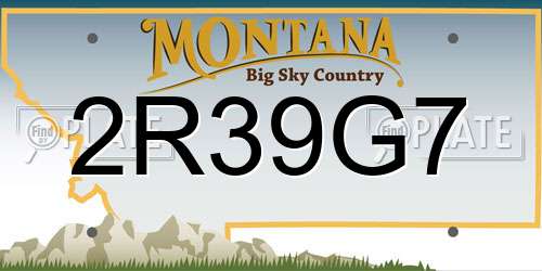 2R39G7 Montana License Plate