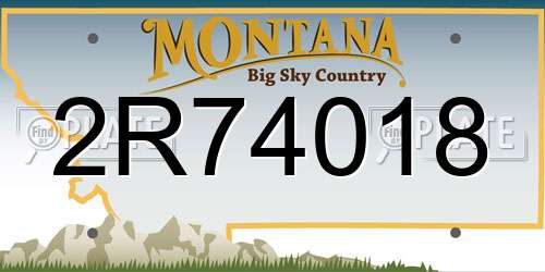 2R74018 Montana License Plate