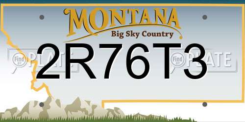 2R76T3 Montana License Plate