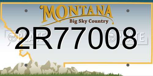 2R77008 Montana License Plate