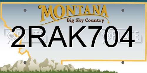 2RAK704 Montana License Plate