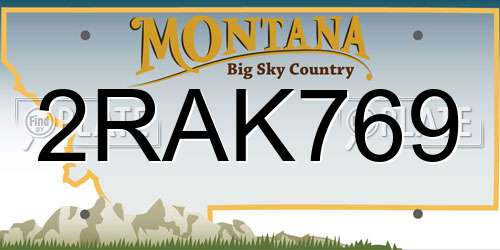 2RAK769 Montana License Plate