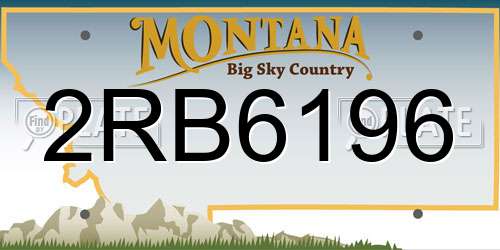2RB6196 Montana License Plate