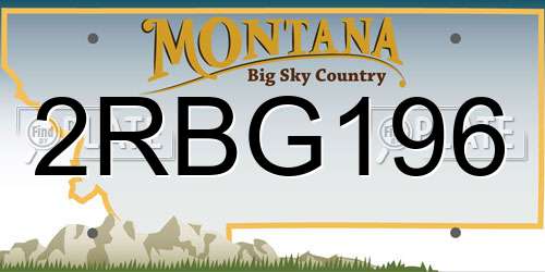 2RBG196 Montana License Plate
