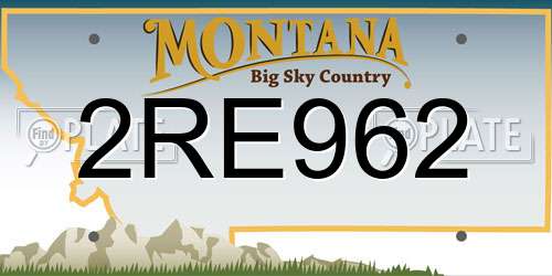 2RE962 Montana License Plate