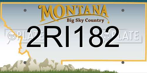 2RI182 Montana License Plate