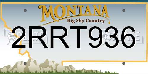 2RRT936 Montana License Plate