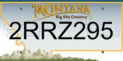 2RRZ295 Montana License Plate