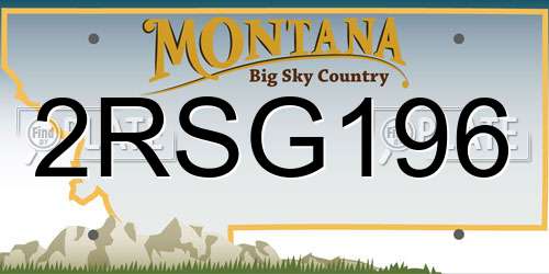 2RSG196 Montana License Plate