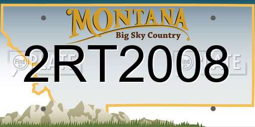 2RT2008 Montana License Plate
