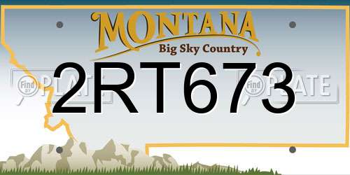 2RT673 Montana License Plate