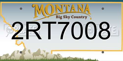 2RT7008 Montana License Plate