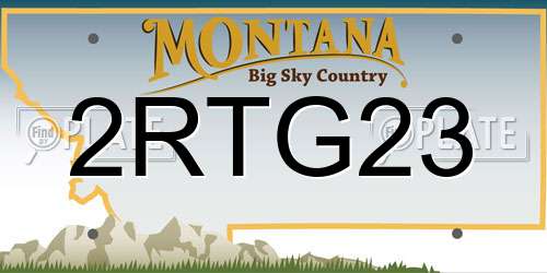 2RTG23 Montana License Plate