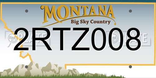 2RTZ008 Montana License Plate