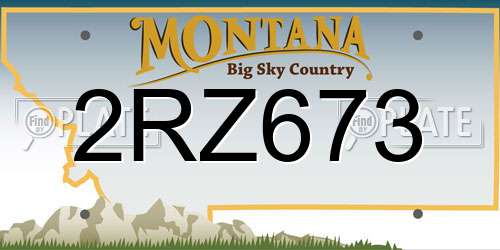 2RZ673 Montana License Plate
