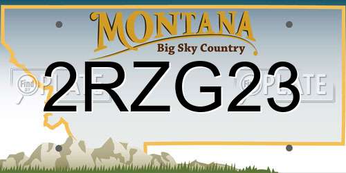 2RZG23 Montana License Plate