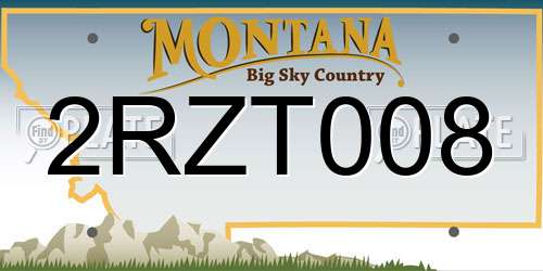2RZT008 Montana License Plate