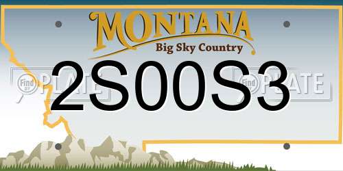 2S00S3 Montana License Plate