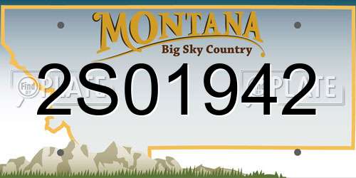 2S01942 Montana License Plate