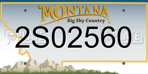 2S02560 Montana License Plate