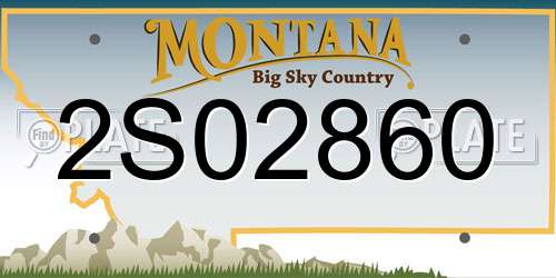 2S02860 Montana License Plate