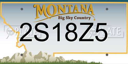 2S18Z5 Montana License Plate