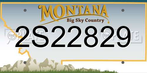 2S22829 Montana License Plate