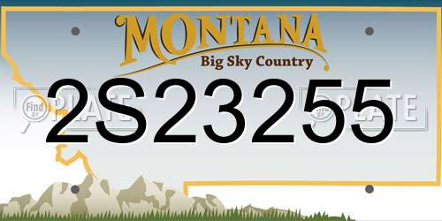 2S23255 Montana License Plate
