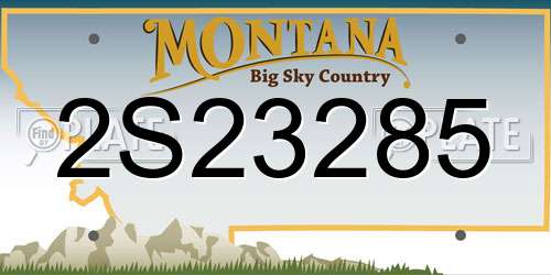 2S23285 Montana License Plate