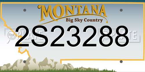 2S23288 Montana License Plate