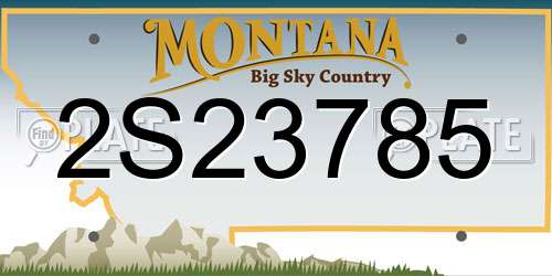 2S23785 Montana License Plate