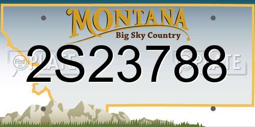2S23788 Montana License Plate