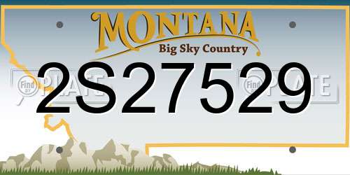 2S27529 Montana License Plate