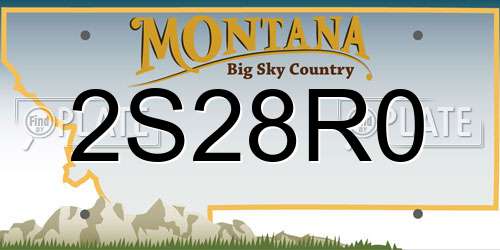 2S28R0 Montana License Plate
