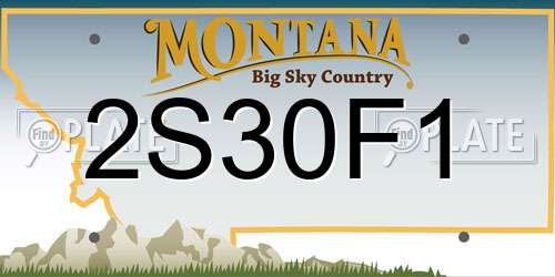 2S30F1 Montana License Plate