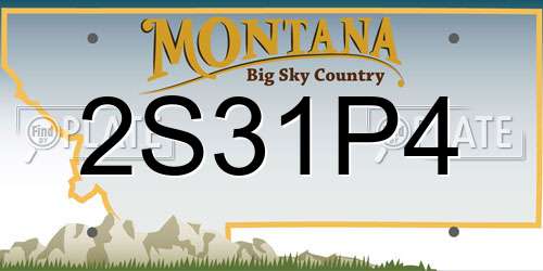 2S31P4 Montana License Plate