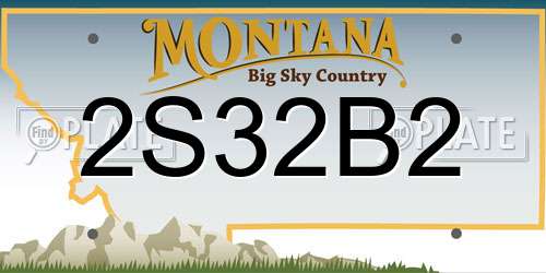 2S32B2 Montana License Plate