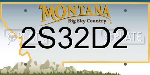 2S32D2 Montana License Plate