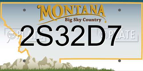2S32D7 Montana License Plate